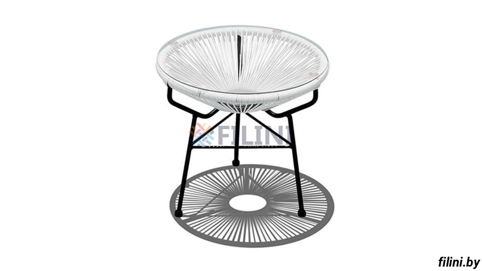 Стол кофейный круглый купить в Минске, из искусственного ротанга. Круглый кофейный стол "Акапулько-2" недорого у производителя ООО Фокси крафт Беларусь