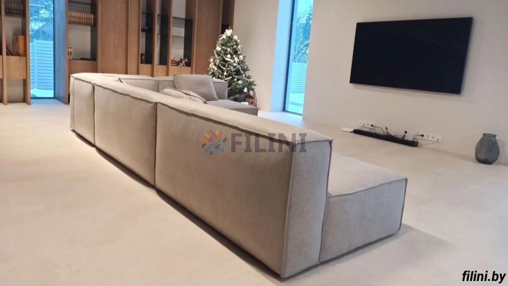 Большой светло серый модульный диван Лей на заказ у ООО Фокси крафт Минск