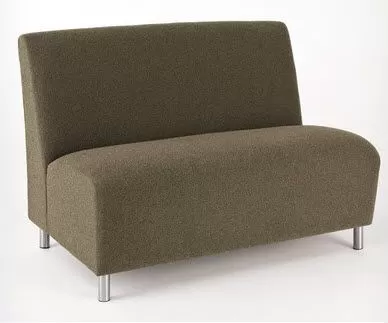 Коричневый двухместный диван Брашов без подлокотников на металлических опорах, для кафе, ресторана, гостинной, офиса от производителя ООО