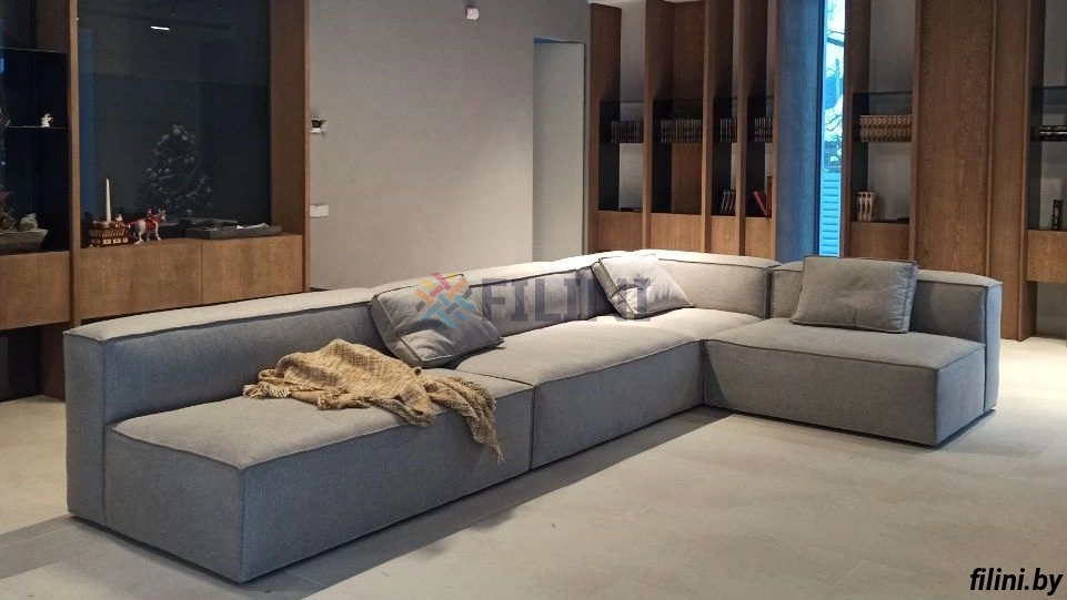 Большой светло серый модульный диван Лей от производителя ООО Фокси крафт Минск