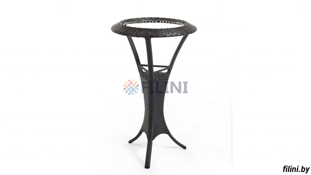 Стол барная стойка из искусственного ротанга. Барный барный стол "Стик" круглый, для уличного паба, бара, кафе купить в Минске у производителя ООО Фокси крафт
