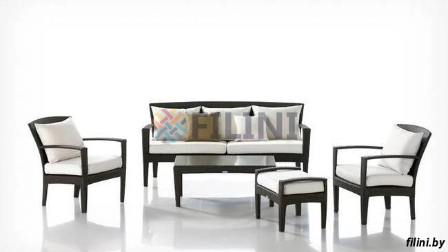 Уличный комплект для дачи "Модерн" из искусственного ротанга на сайте производителя filini.by