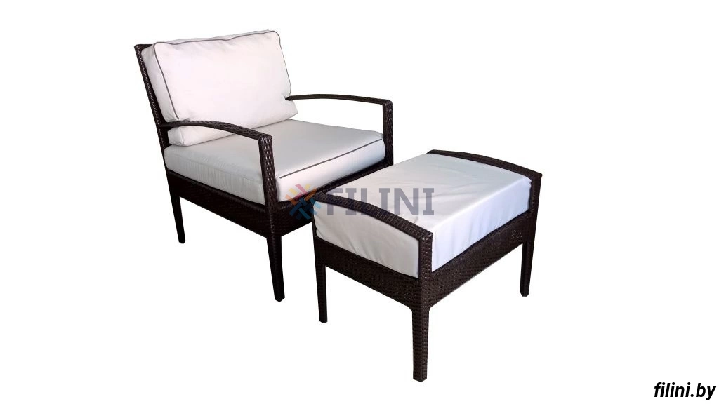 Приставная банкетка для ног "Модерн", из искусственного ротанга, на заказ у производителя Фокси крафт Минск