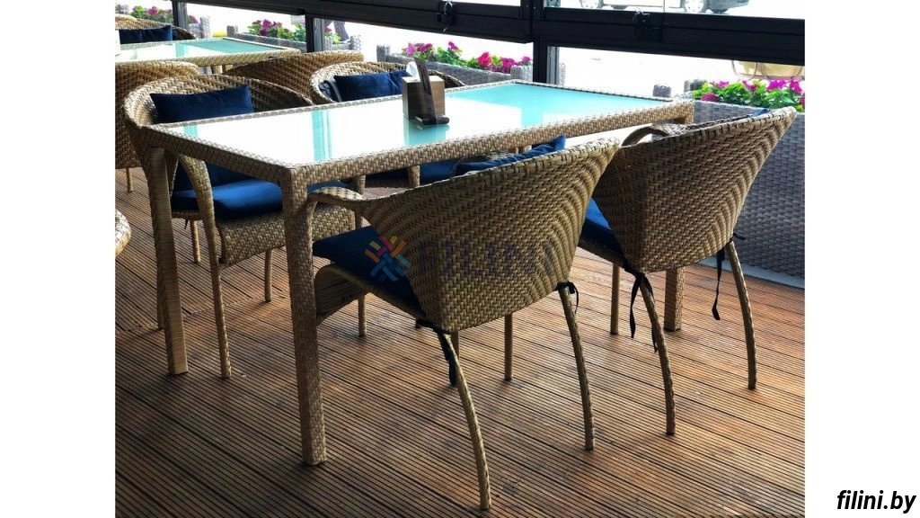 Купить стол и стулья из ротанга коллекция "Манго" для кафе, бара, ресторана, сада, террасы в Минске