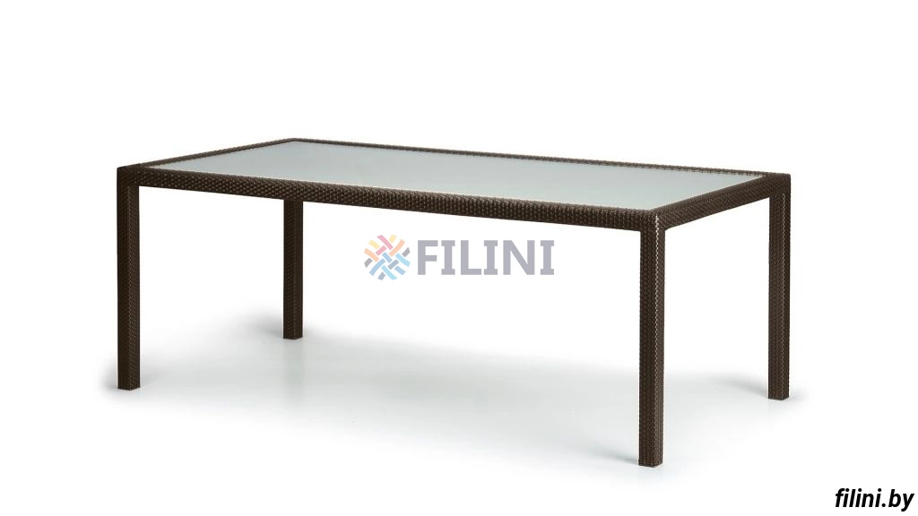 Уличный стол "Модерн" на террасу летнего кафе. Обеденный стол из искусственного ротанга со стеклом, на заказ в Минске