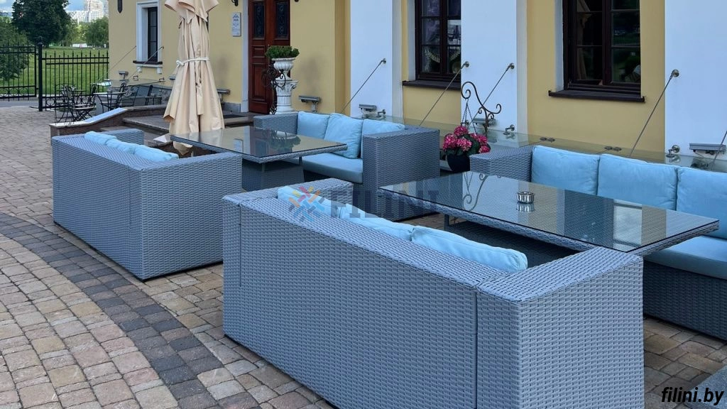 Садовая мебель для дачи "Квадро" из искусственного ротанга на сайте производителя filini.by