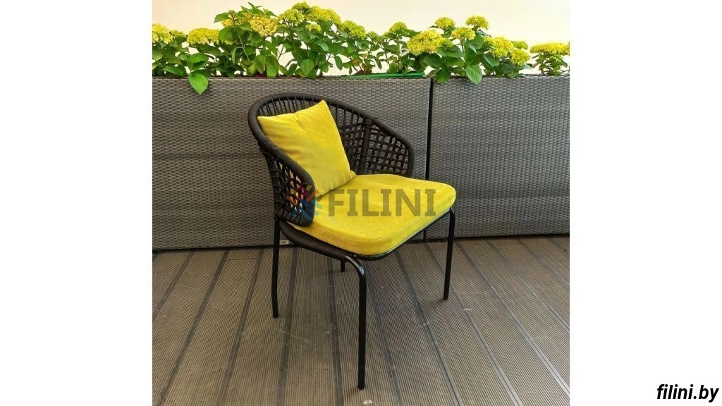 Садовый стул "Эмбер" из шнура, веревки недорого в Минске. Фокси крафт - производство уличной плетеной мебели для летнего кафе, ресторана, сада, террасы, балкона, лоджии, дачи. Доставка, рассрочка