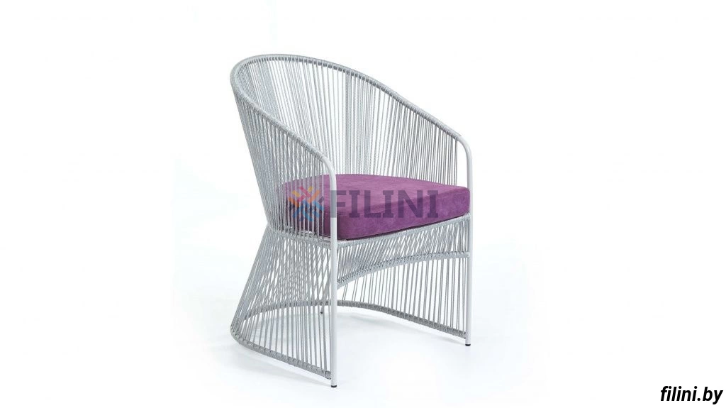 Садовый стул "Фонтан" из веревки, шнура недорого в Минске. Фокси крафт - производство уличной плетеной мебели для летнего кафе, ресторана, сада, террасы, веранды, балкона, лоджии, дачи. Доставка, рассрочка