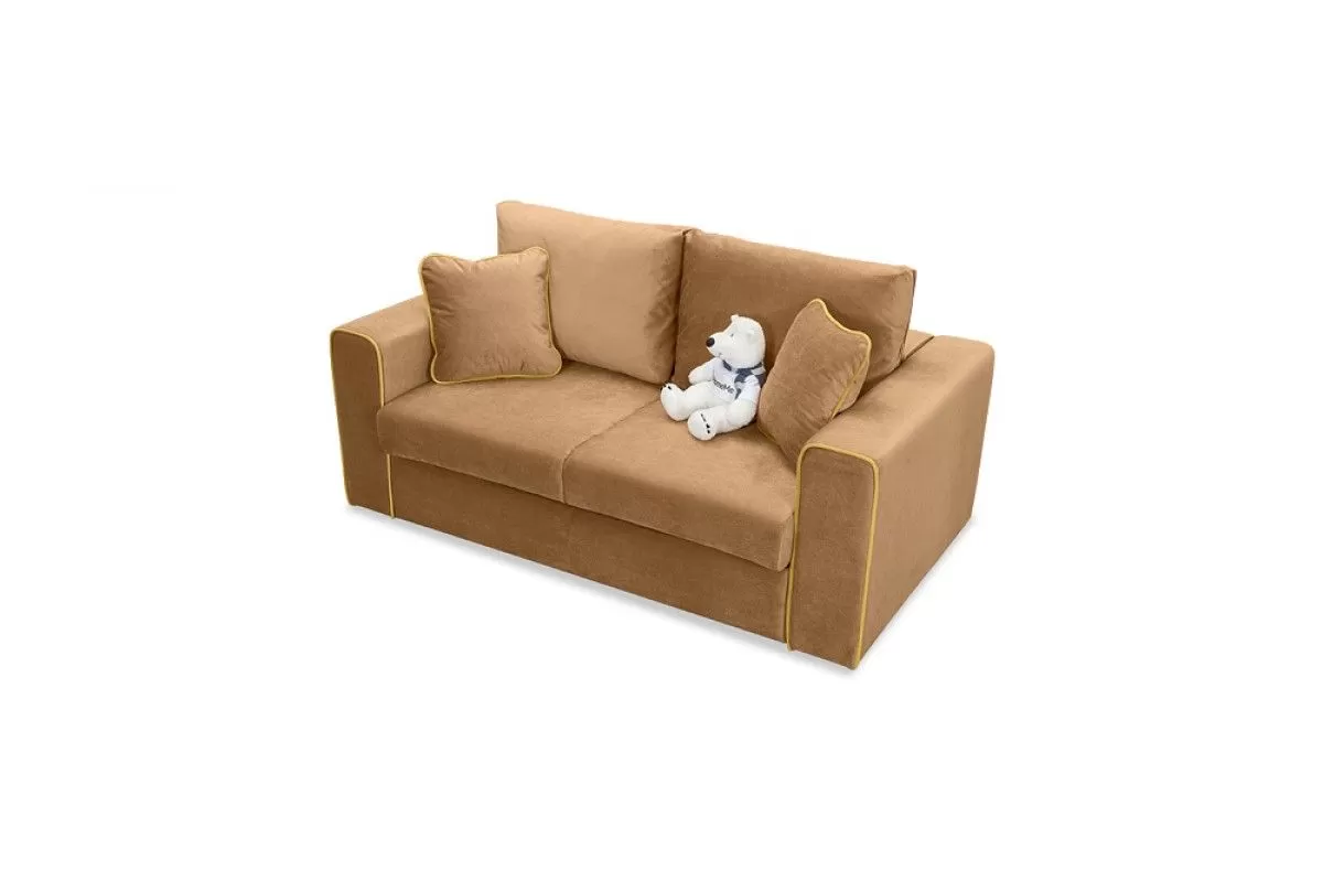 Коричневый раскладной диван 