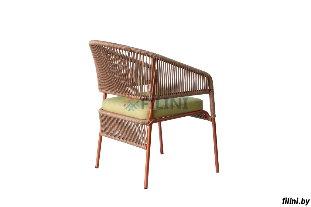 Плетеный обеденный стул Обби из искусственной веревки на террасу или веранду