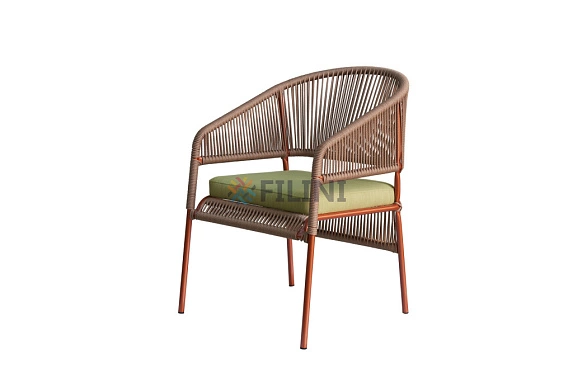 Купить обеденный стул Обби из веревки (роупа). Плетеная мебель для террасы, кафе, ресторана, обеденной зоны на заказ в Минске у производителя ООО Фокси крафт