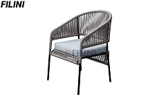 Уличный стул "Обби" из пропиленового шнура недорого в Минске. Фокси крафт - производство уличной плетеной мебели для летнего кафе, ресторана, сада, террасы, балкона, лоджии, дачи. Доставка, рассрочка