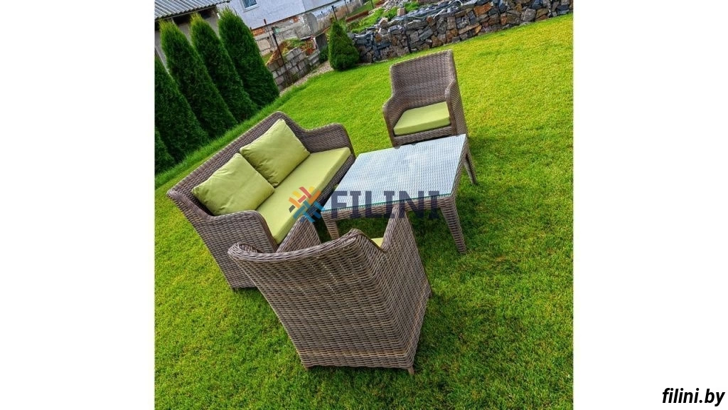 Набор уличной мебели "Прованс" - диван, два кресла и кофейный стол