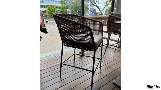Купить плетеный барный стул "Ирис" из синтетического шнура в Минске на заказ у ООО "Фокси крафт"