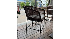 Садовый полубарный, барный стул "Ирис" из полипропиленового шнура в Минске. Фокси крафт - производство уличной плетеной мебели для летнего кафе, ресторана, террасы, балкона, лоджии, дачи. Доставка, рассрочка