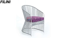 Садовый стул "Фонтан" из веревки, шнура недорого в Минске. Фокси крафт - производство уличной плетеной мебели для летнего кафе, ресторана, сада, террасы, веранды, балкона, лоджии, дачи. Доставка, рассрочка