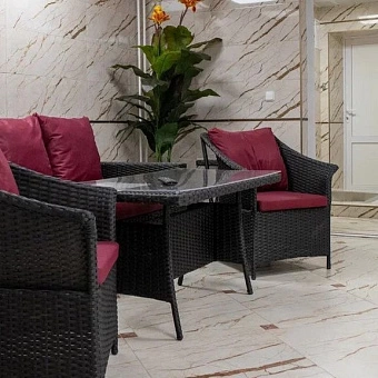 Обеденный комплект уличной мебели из искусственного ротанга 