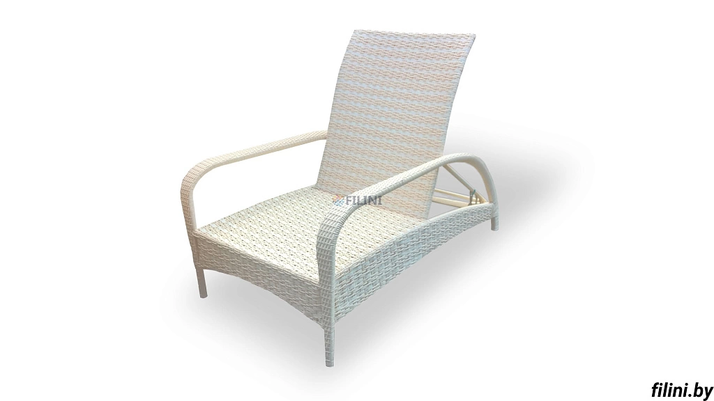 Плетеное кресло-шезлонг "Остин" из искусственного ротанга для дачи, пляжной зоны, бассейна, террасы, СПА с матрацами на заказ, купить недорого у производителя ООО Фокси крафт в Минске