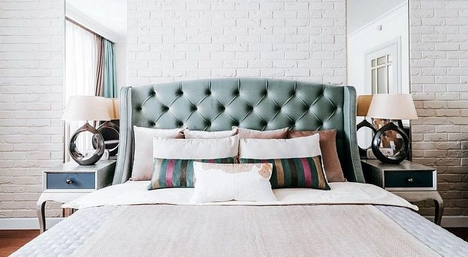 Купить кровать "Эмбу" с подъемным механизмом, мягким изголовьем у производителя ООО "Фокси крафт" в Минске