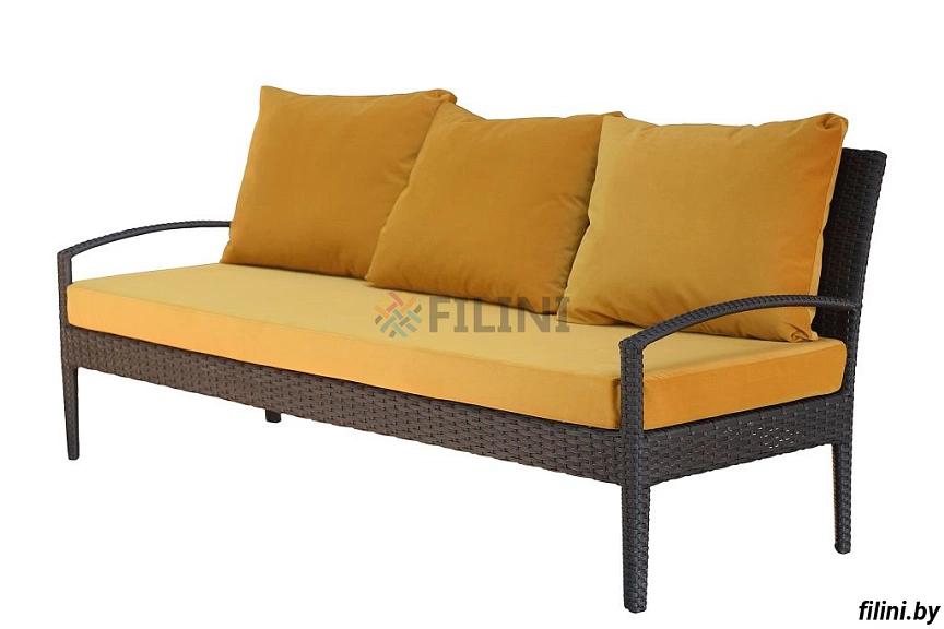 Купить плетеный диван "Модерн" из искусственного ротанга на балкон, лоджию, веранду, террасу с мягкими подушками недорого в Минске у производителя уличной мебели ООО Фокси крафт