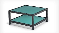 Купить журнальный столик Лофт уличный, из искусственного ротанга со стеклянной столешницей, на террасу, балкон, лоджию, недорого у производителя ООО Фокси крафт. Рассрочка, доставка по Минску
