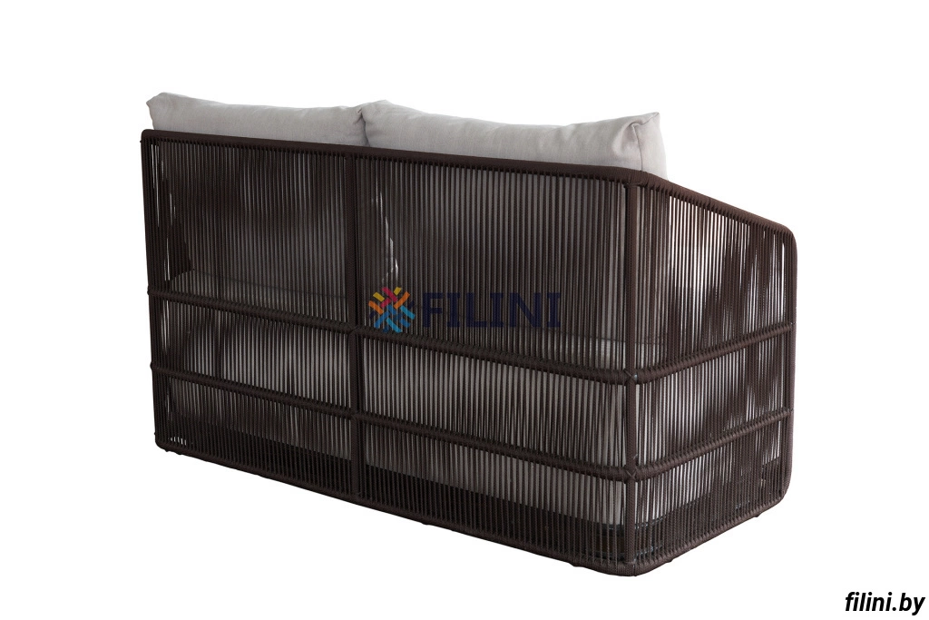 Плетеный двух местный уличный диван Марбл из шнура, джута для террасы, веранды, на балкон или лоджию, купить у производителя мебели ООО Фокси крафт Беларусь