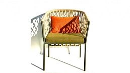 Купить стулья обеденные на металлическом каркасе в Минске. Плетеный стул "Джут" для кухни, обеденной зоны летнего кафе, ресторана, террасы, балкона, лоджии