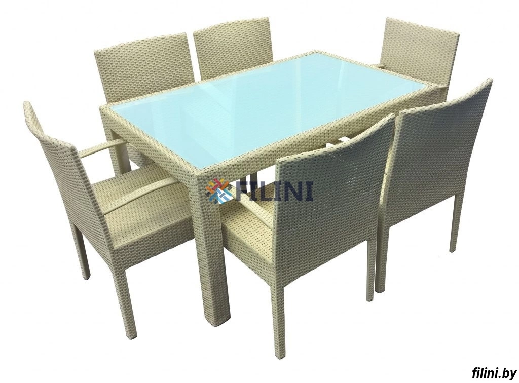 Стол и стулья коллекции "Модерн" в составе обеденной группы на шесть персон