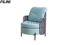 Плетеное кресло "Руф" из искусственной веревки на веранду, террасу, балкон, лоджию, на заказ у производителя ООО Фокси крафт