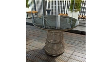 Купить кофейный стол "Фонтан" на летнюю веранду, террасу, балкон в Минске. Плетеные журнальные, кофейные и чайные столики из джута у производителя уличной мебели ООО Фокси крафт