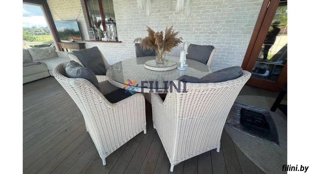 Набор уличной мебели "Прованс" - садовые кресла и круглый обеденный стол