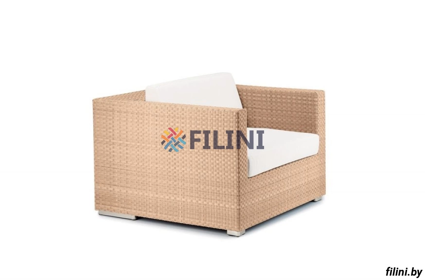 Садовое кресло "Квадро" из искусственного ротанга на сайте производителя filini.by