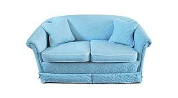 Полукруглый диван "Бисау" нежно голубого цвета, для нестандартных и больших помещений, зала или гостиную, на заказ у ООО Фокси крафт Беларусь 