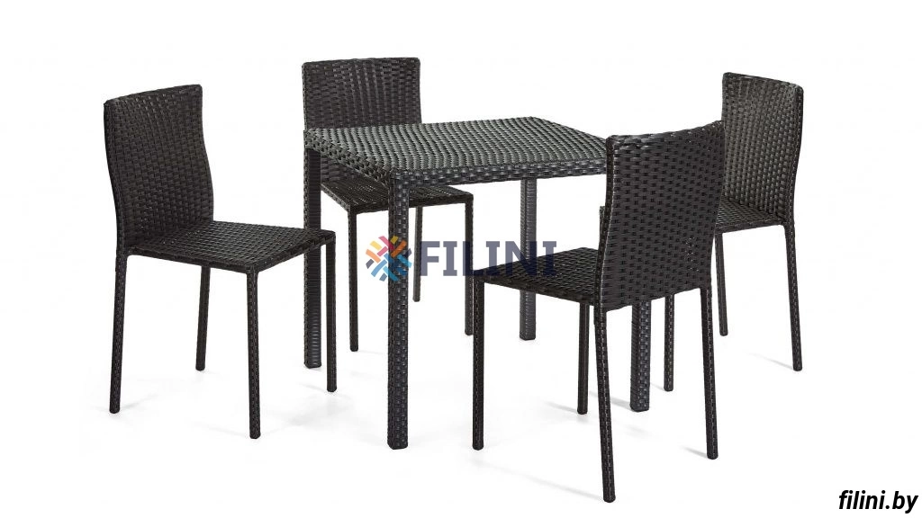 Стол и четыре стула для террасы из обеденной группы 